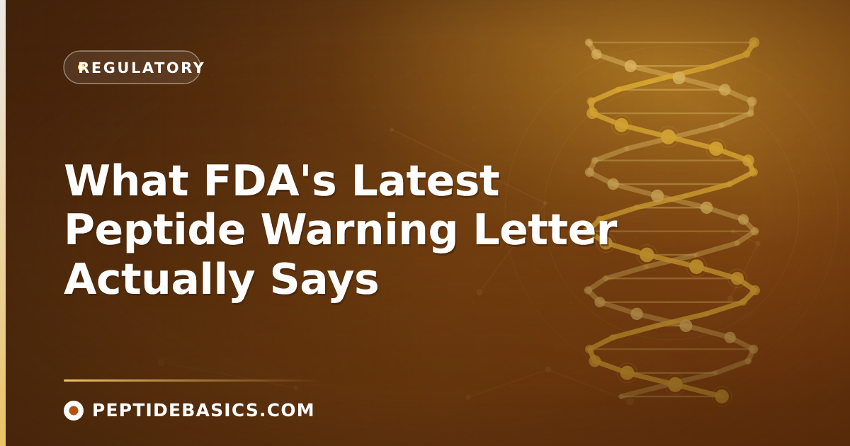 Amber peptide science cover for the NuScience FDA warning-letter explainer