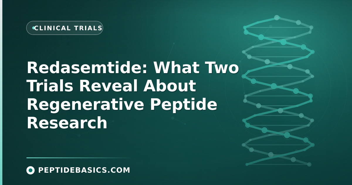 Teal molecular illustration for redasemtide regenerative peptide trials